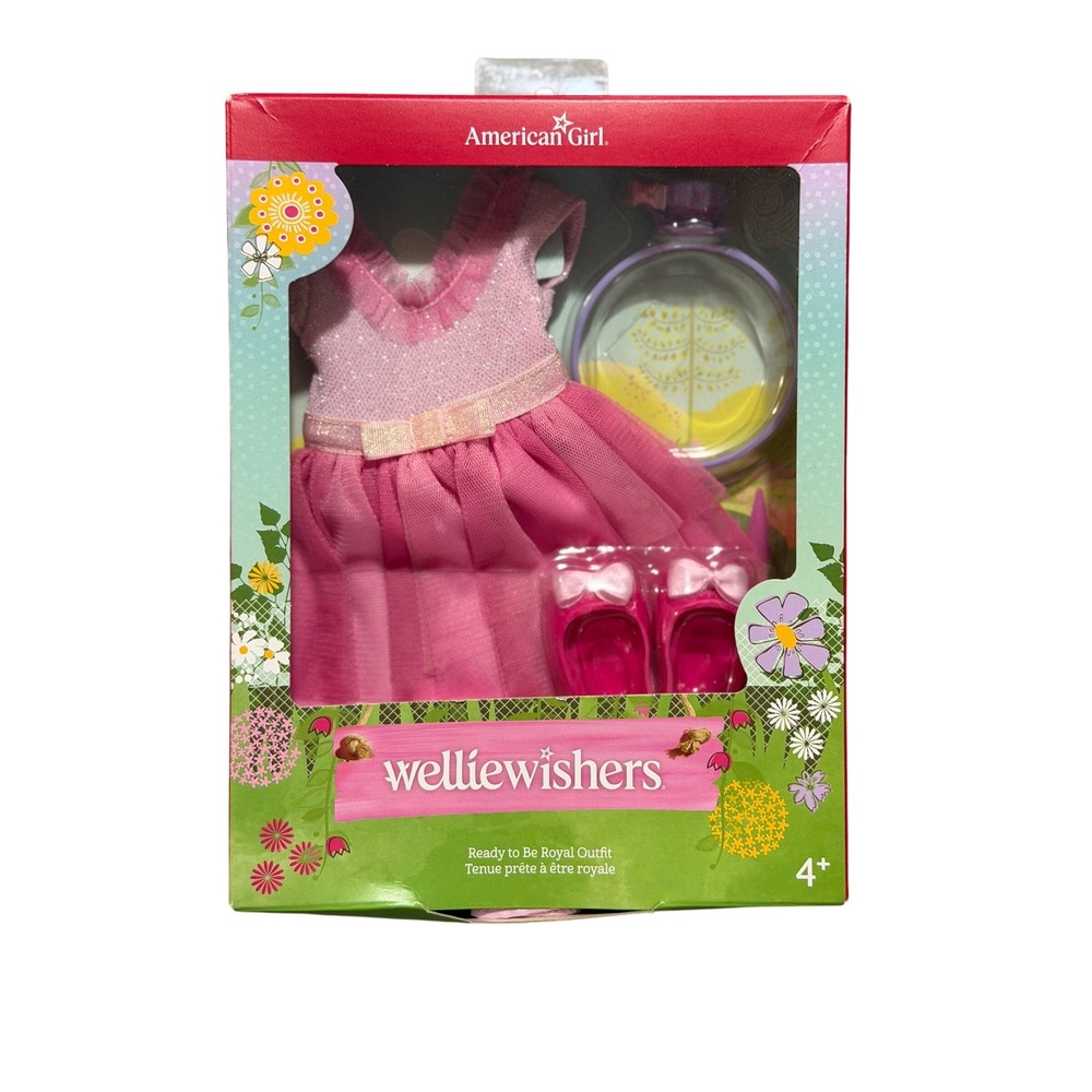 American Girl WellieWishers Ready to Be Royal Outfit Pink Dress New HNX37-9963